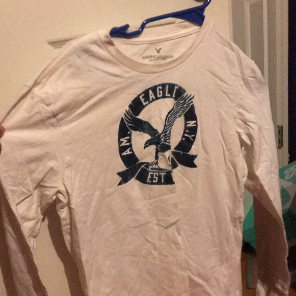 Mens White American Eagle Long Sleeve Size XS